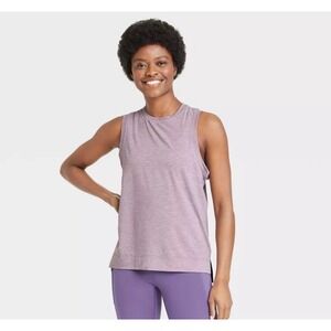 All in Motion Womens Sleeveless Muscle Tank Top Lilac Purple Size XXL Athleisure